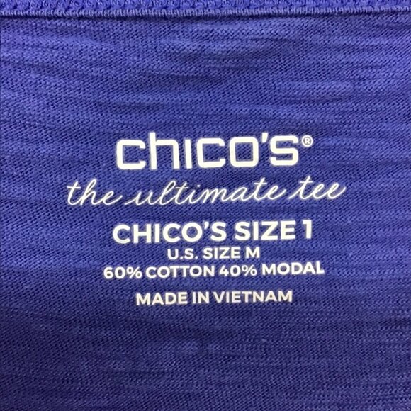 🌷Chico's The Ultimate Tee Roll Tab Short Sleeves - Picture 2 of 4